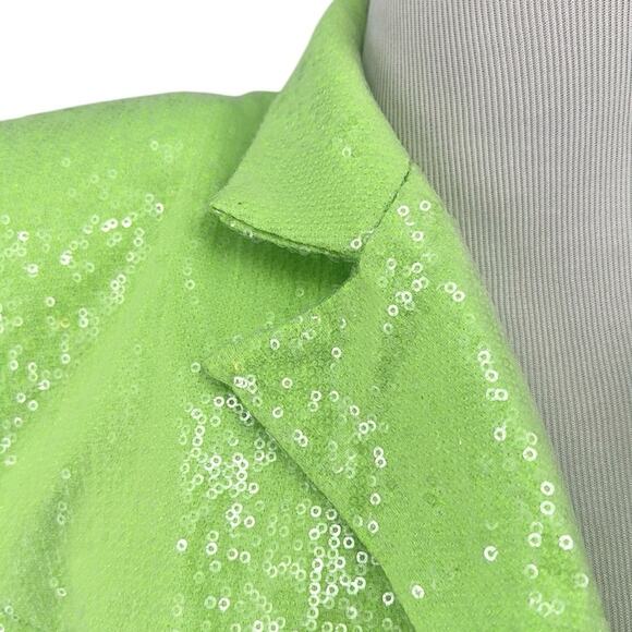Bronx and Banco Zizi Neon Green Sequin Embellished Blazer Size XS 2 - Picture 9 of 16